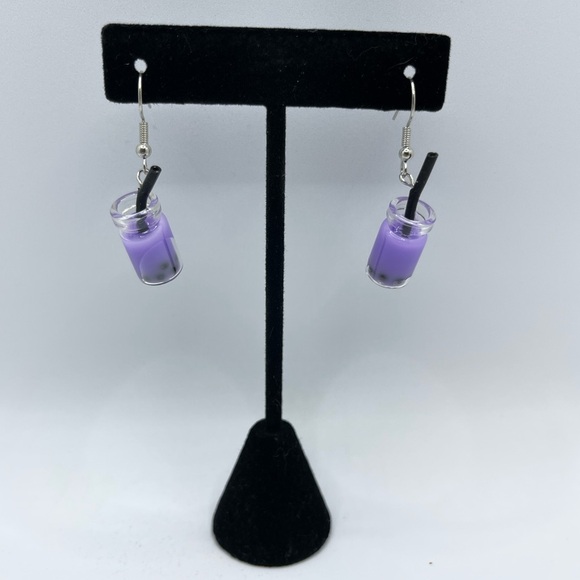 3 for $20 Purple Boba Tea Acrylic Dangle Earrings “You Pick 3” - Picture 5 of 6